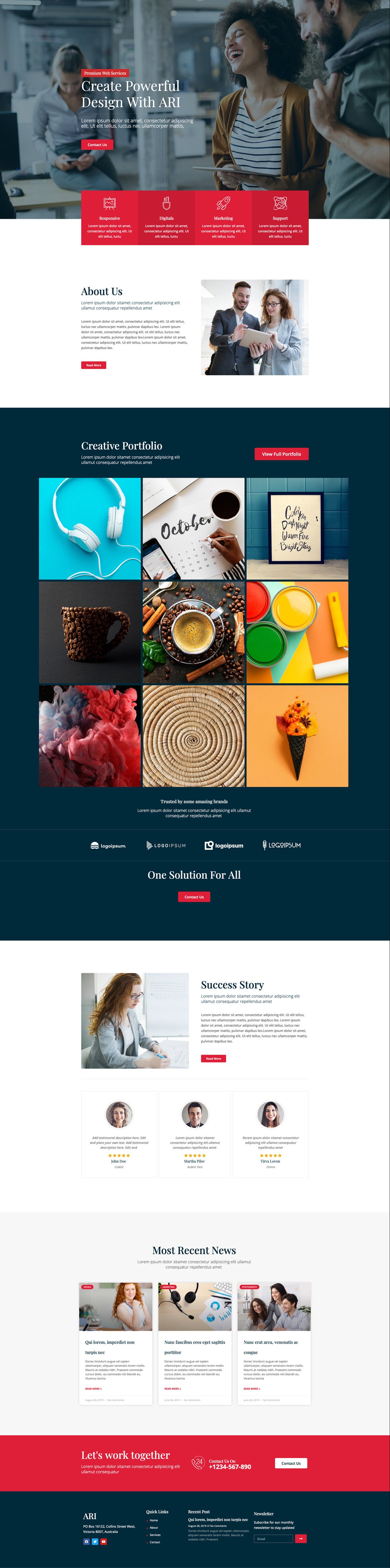 ARI Agency Template Kit, WP Template Kits ft. agency & ai Envato