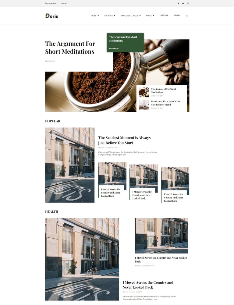 Doris - Blog & Magazine Template Kit