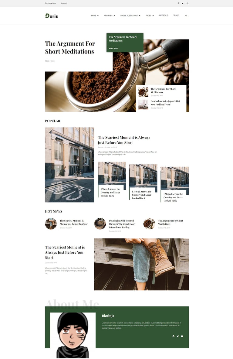 Doris - Blog & Magazine Template Kit