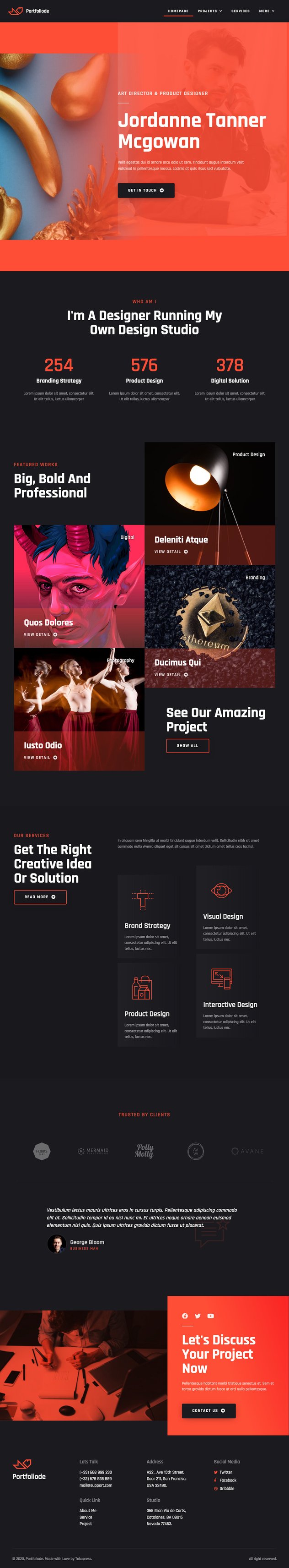 Portfoliode | Personal CV/Resume & Portfolio Elementor Template Kit