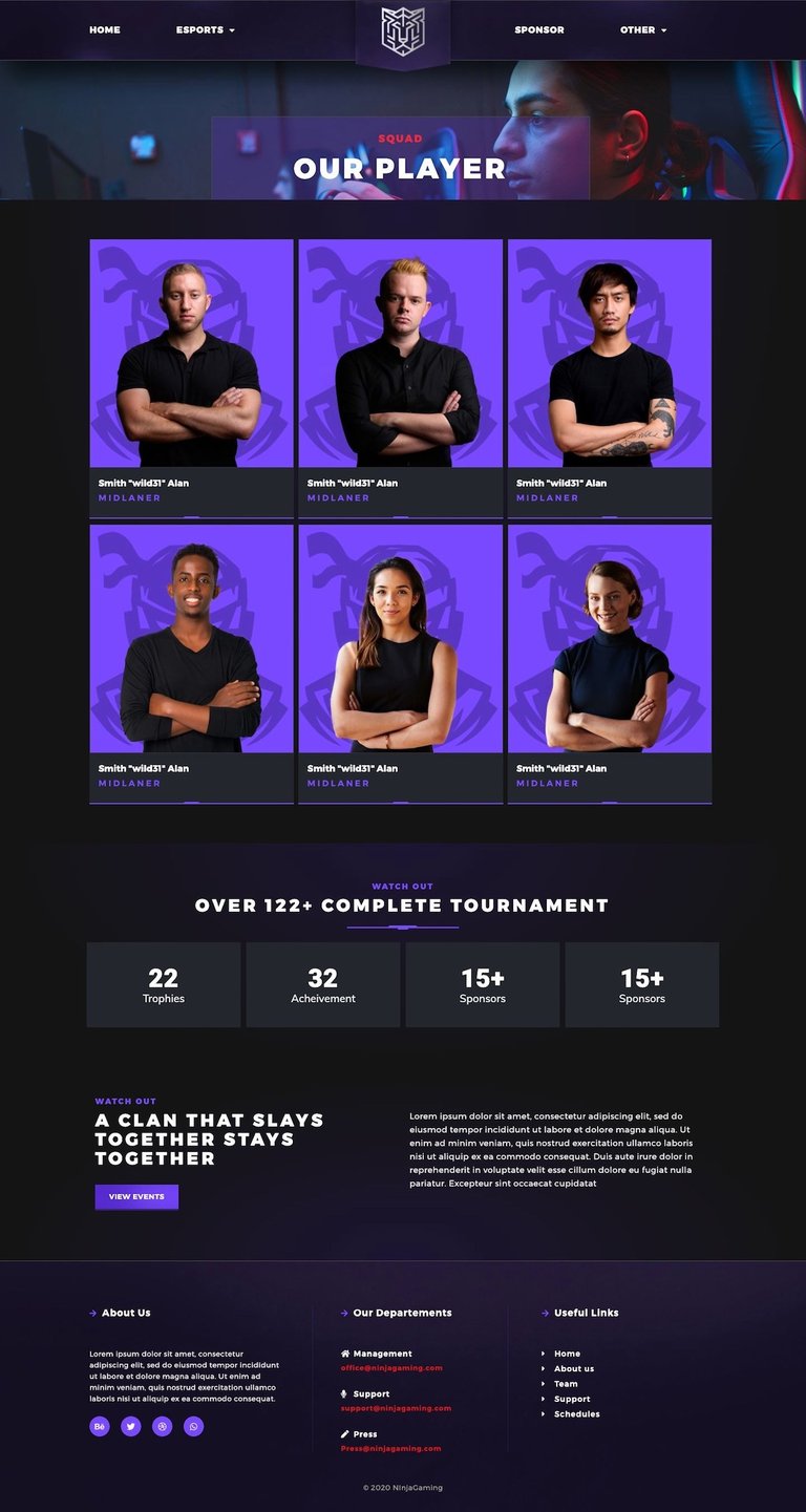 Esportize | eSports Elementor Template Kit