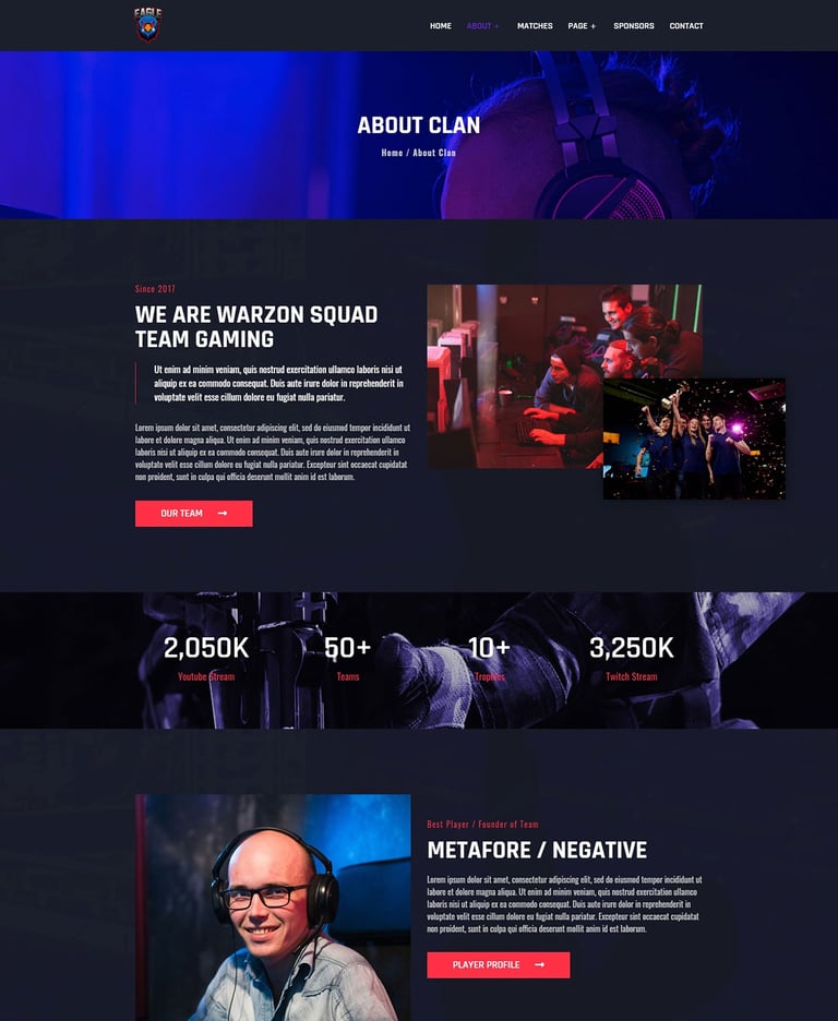 Warzon - Esport Elementor Template Kit