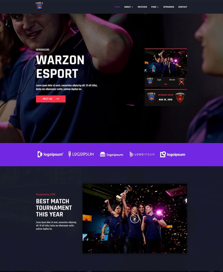 Warzon - Esport Elementor Template Kit