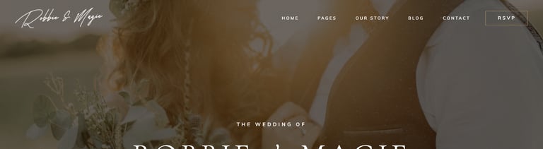 Robbie & Magie – Wedding Event Invitation Elementor Template Kit