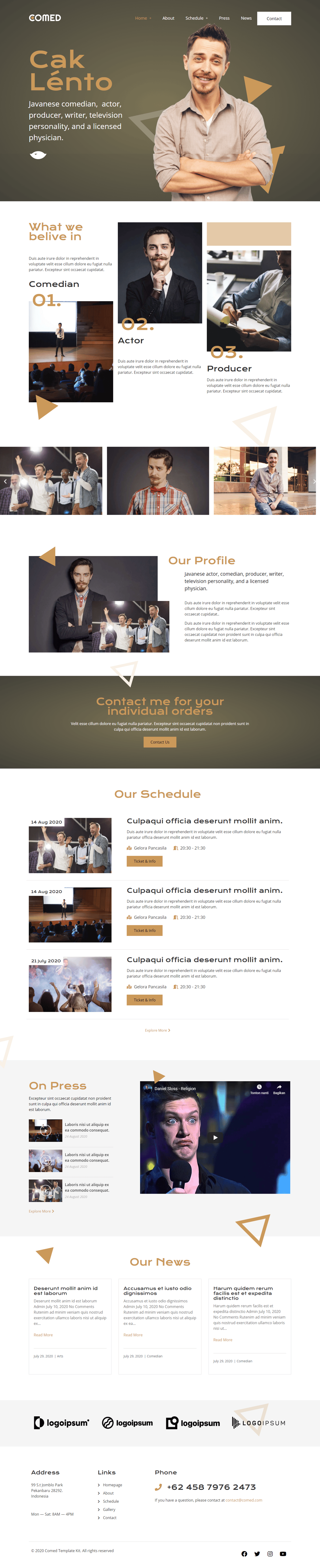 Comed - Comedian Elementor Template Kit, WP Template Kits ft. actor ...