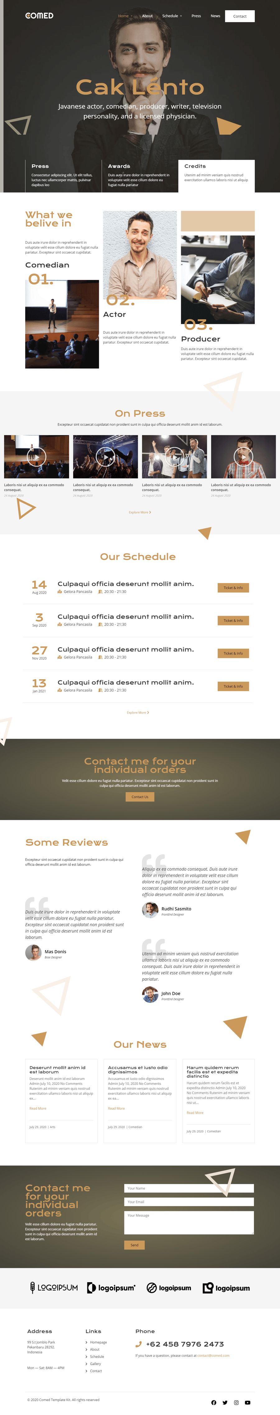 Comed - Comedian Elementor Template Kit, WP Template Kits ft. actor ...