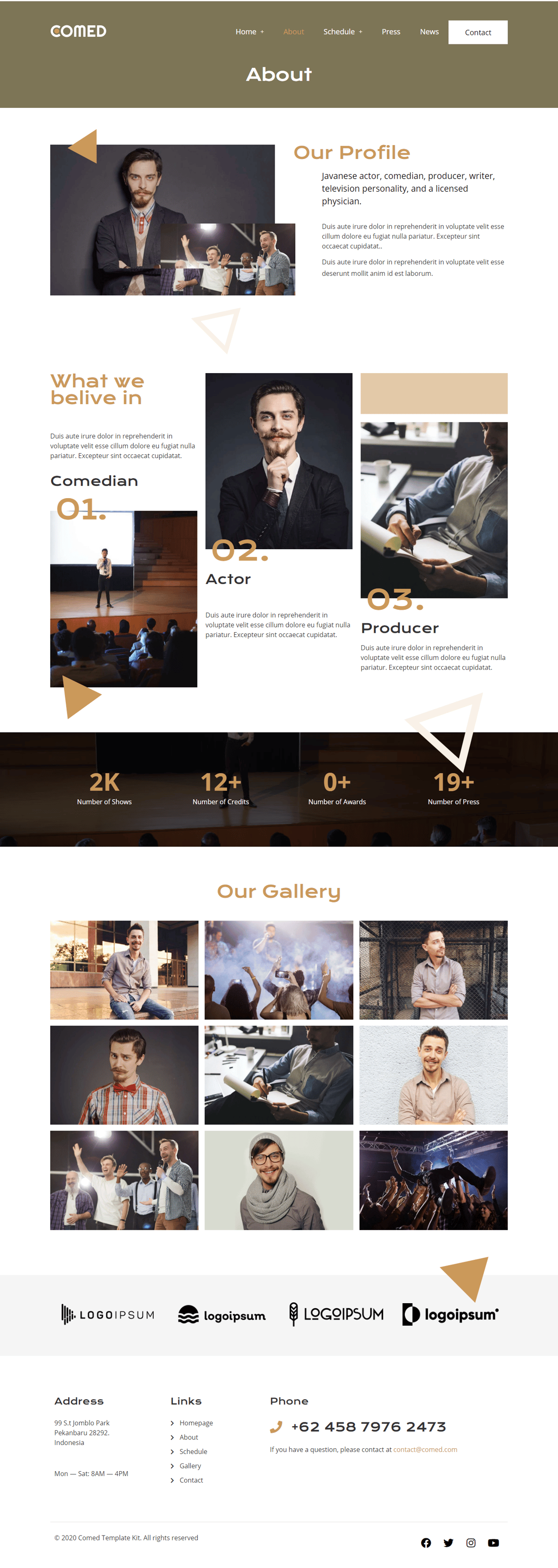 Comed - Comedian Elementor Template Kit, WP Template Kits ft. actor ...