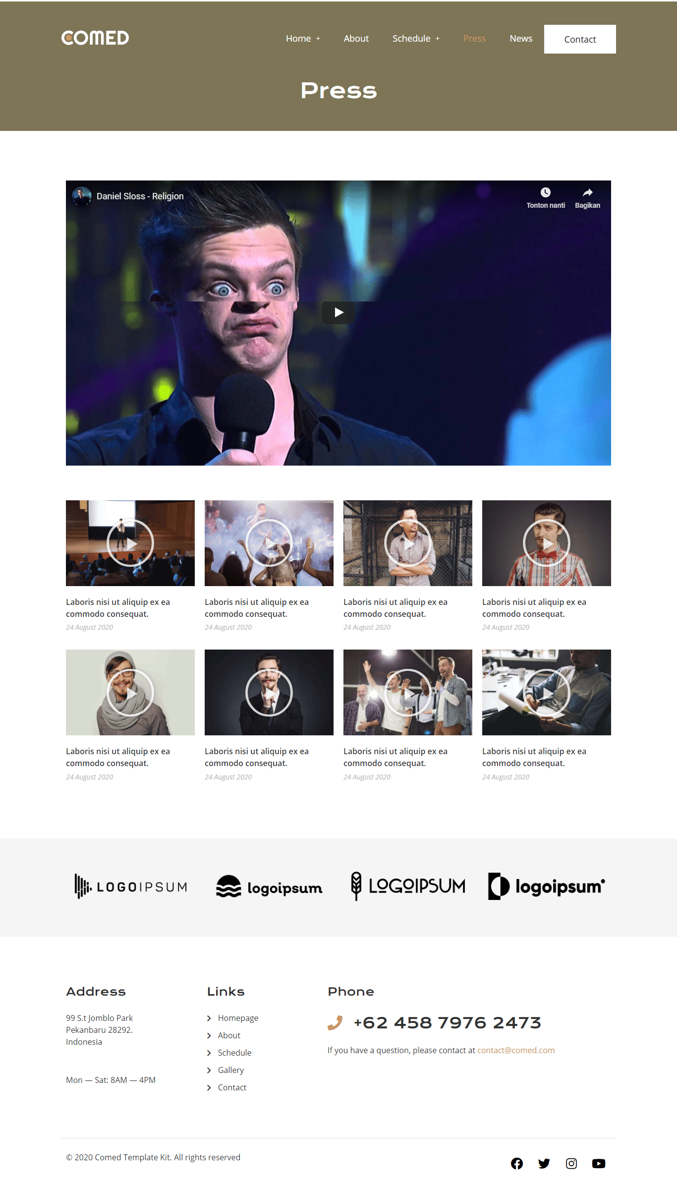 Comed - Comedian Elementor Template Kit, WP Template Kits ft. actor ...