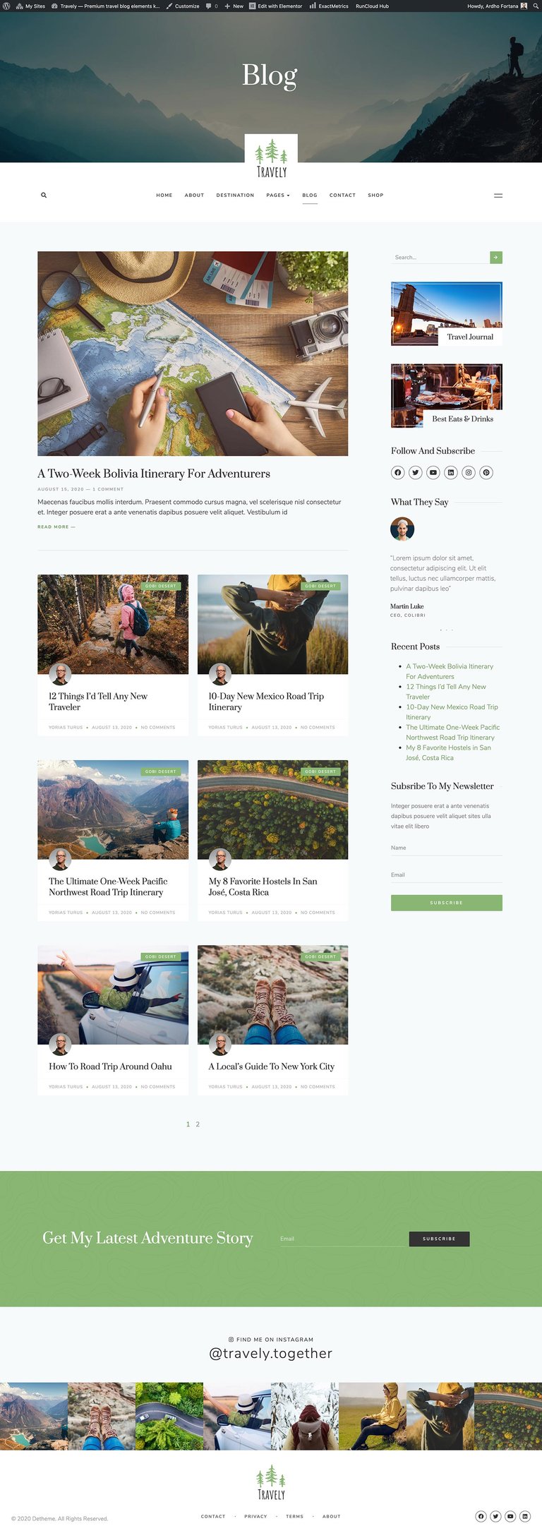 Travely - Travel Blog Template Kit