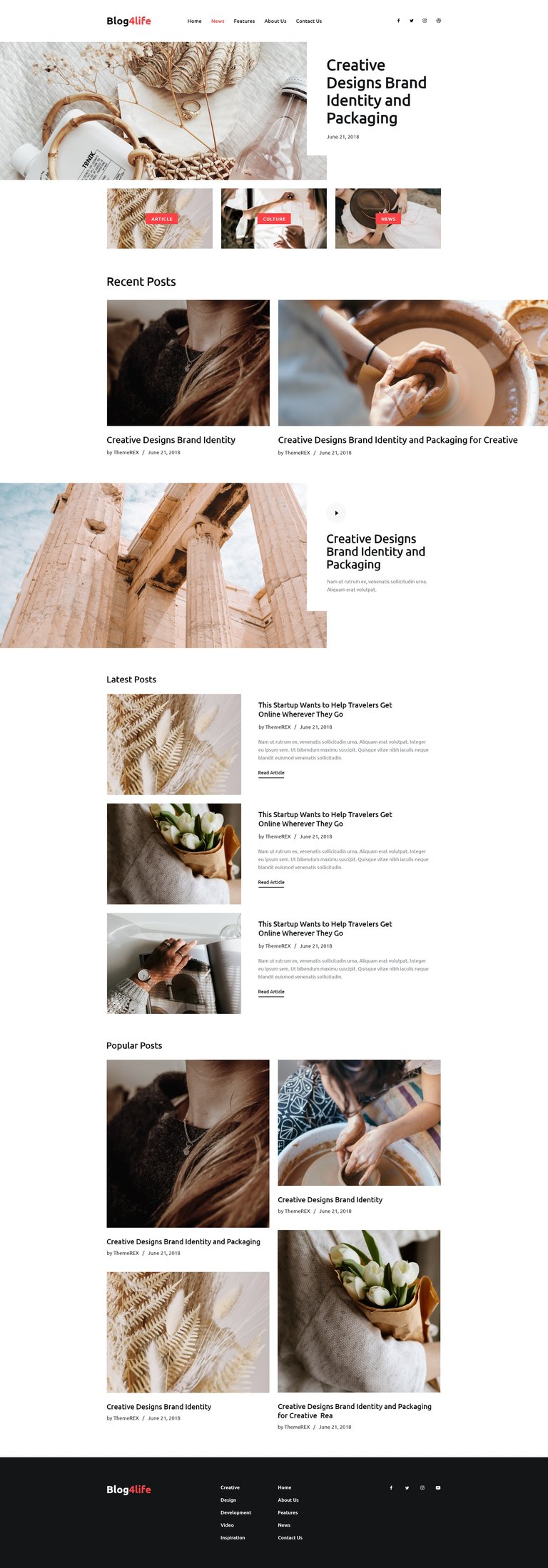 Blog4Life - Blog & Magazine Elementor Template Kit