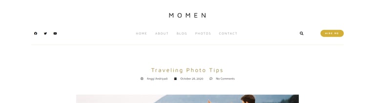 Momen - Photography & Blog Elementor Template Kit