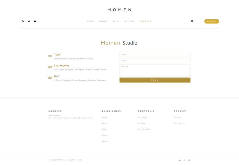 Momen - Photography & Blog Elementor Template Kit