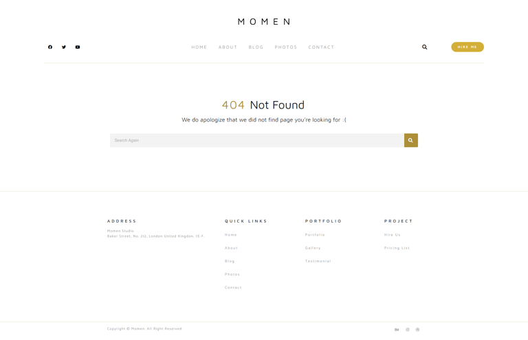 Momen - Photography & Blog Elementor Template Kit