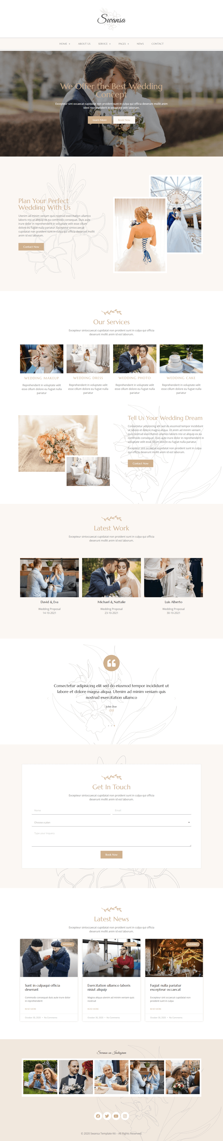 Swansa - Wedding Elementor Template Kit