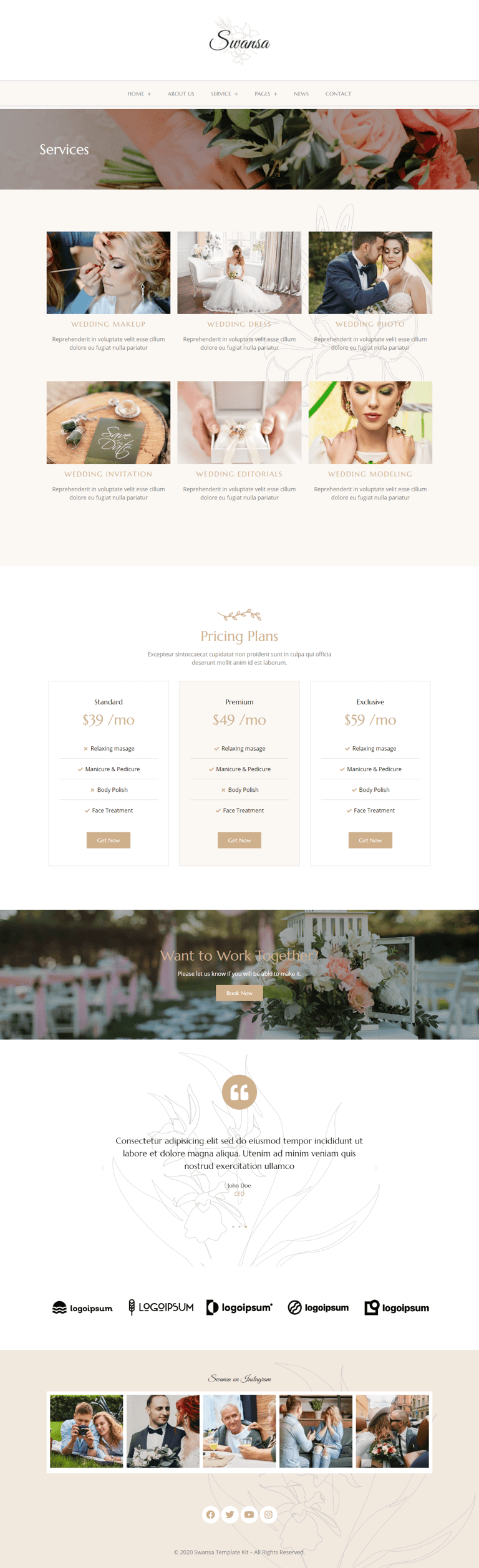 Swansa - Wedding Elementor Template Kit