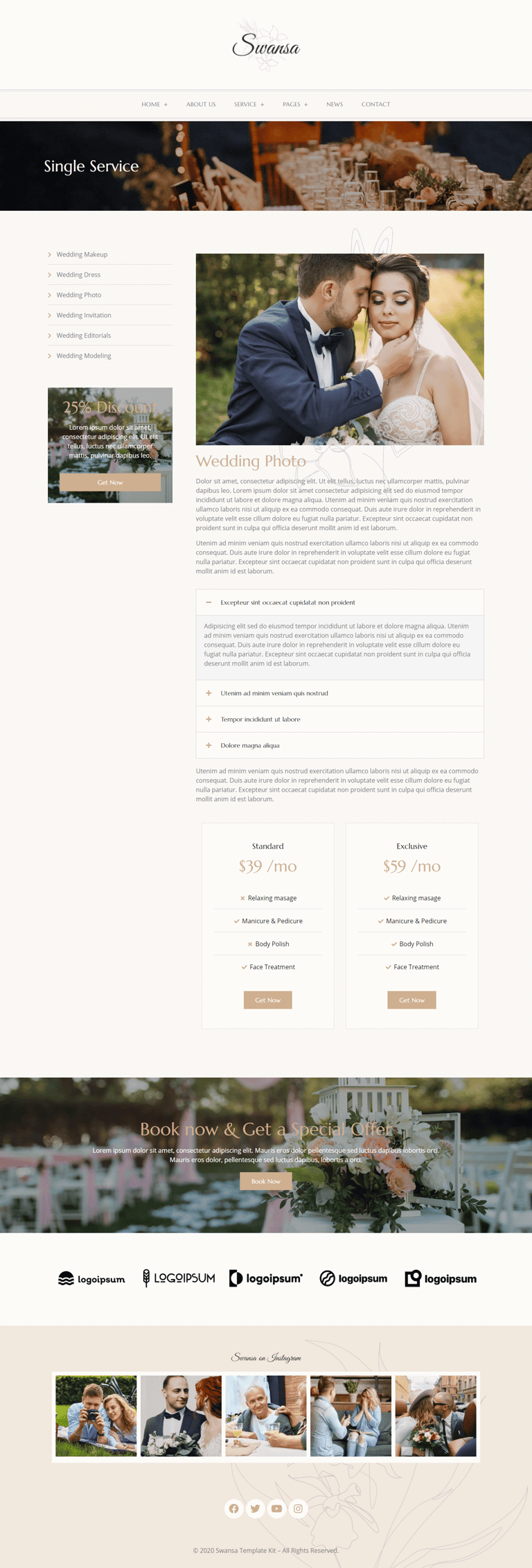 Swansa - Wedding Elementor Template Kit