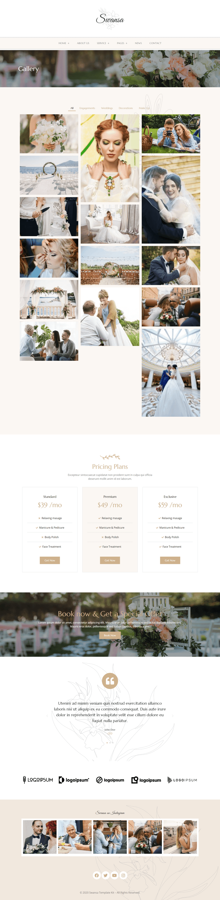 Swansa - Wedding Elementor Template Kit