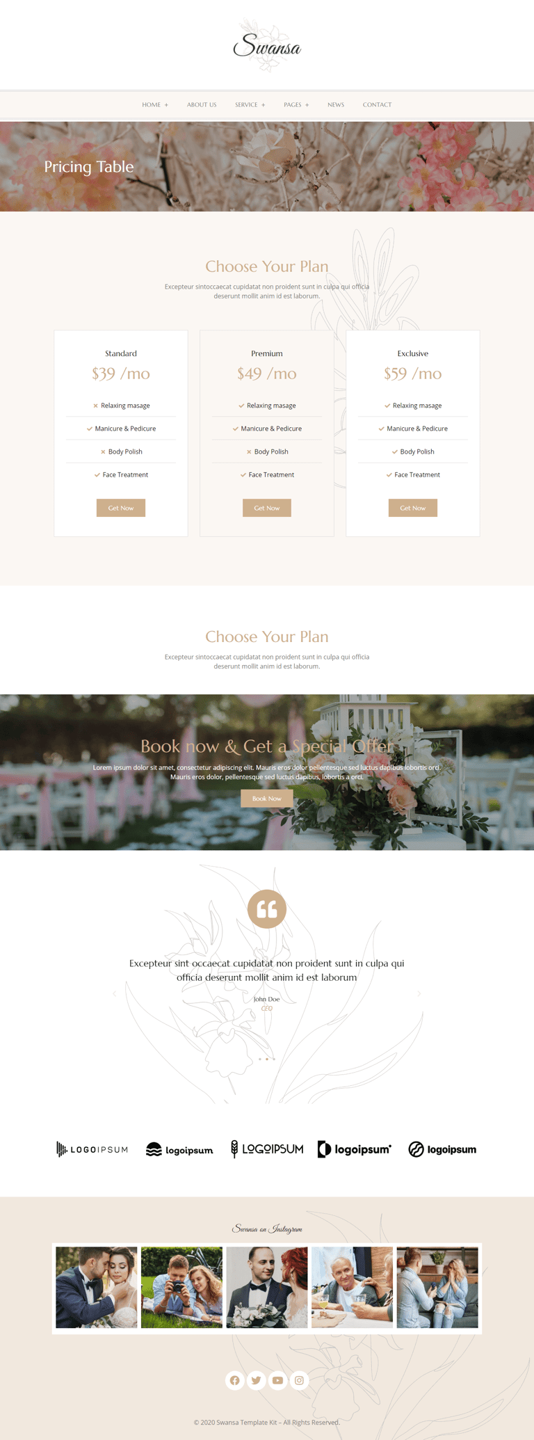 Swansa - Wedding Elementor Template Kit