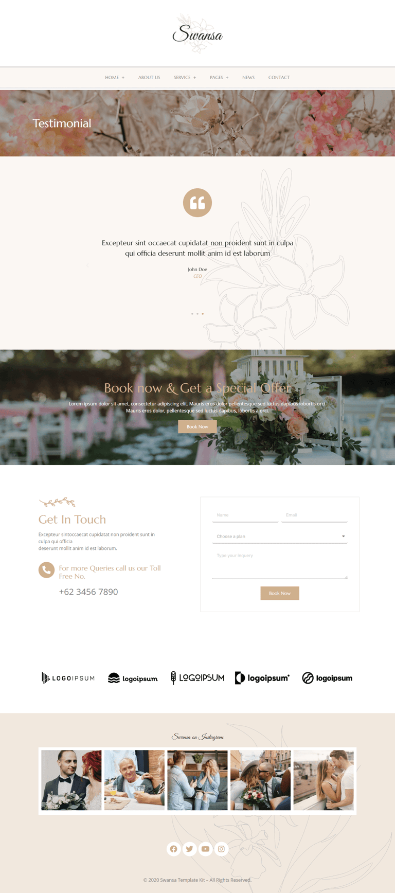 Swansa - Wedding Elementor Template Kit