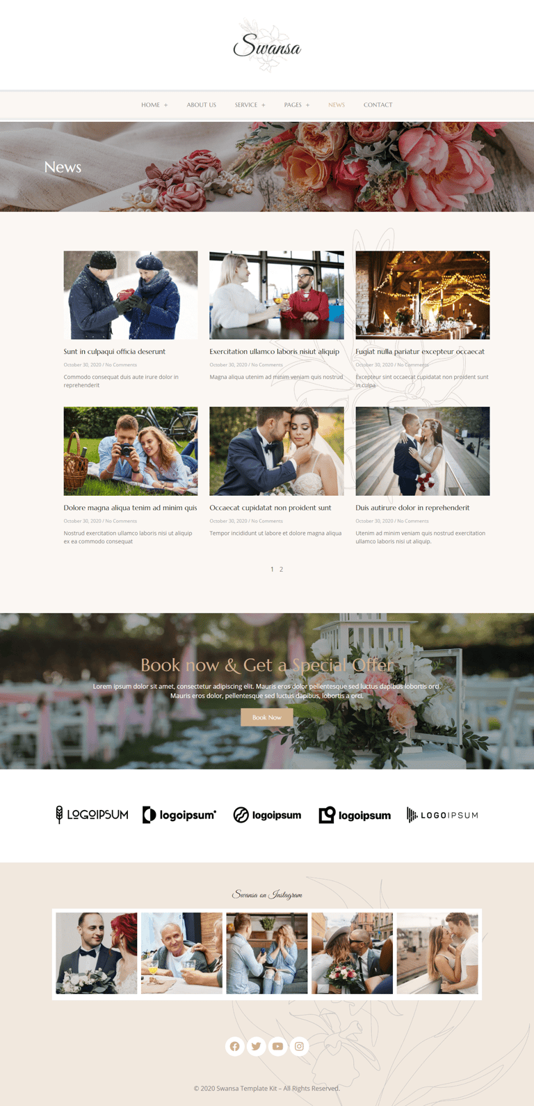 Swansa - Wedding Elementor Template Kit