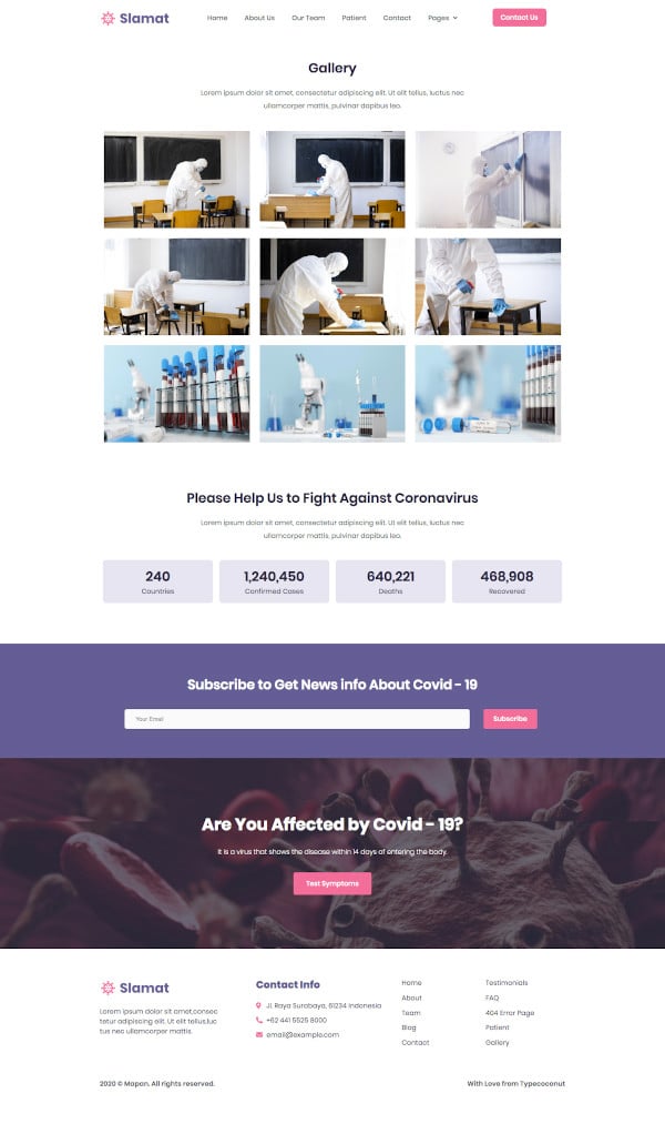 Slamat - Pandemic Awareness Elementor Template Kit