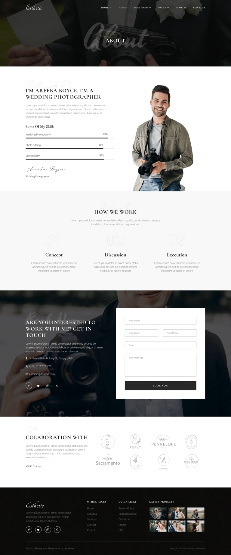 Esthetic – Wedding Photography Elementor Template Kit