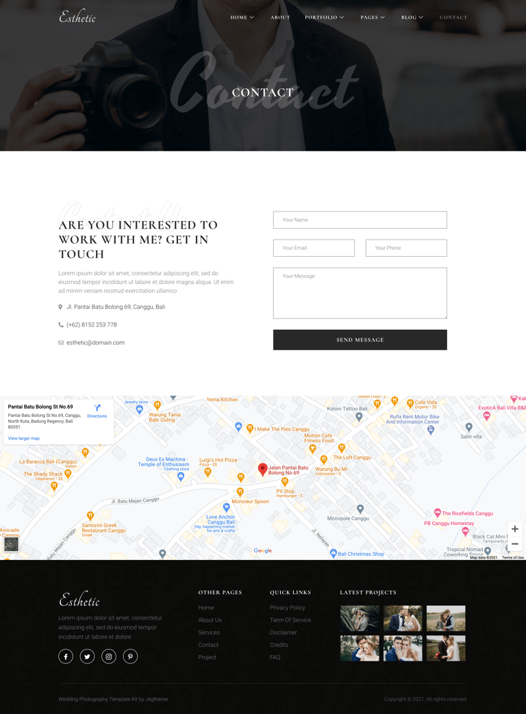 Esthetic – Wedding Photography Elementor Template Kit