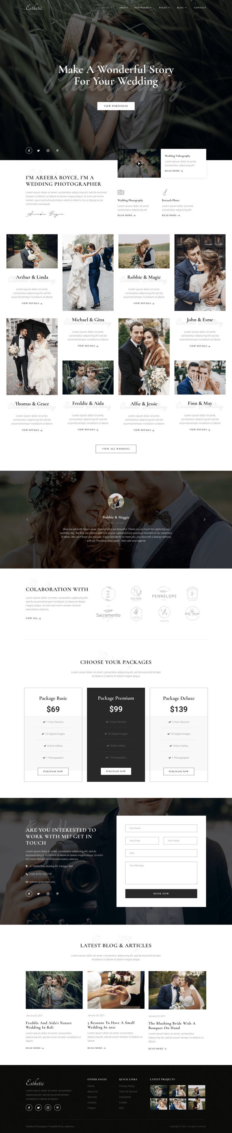 Esthetic – Wedding Photography Elementor Template Kit