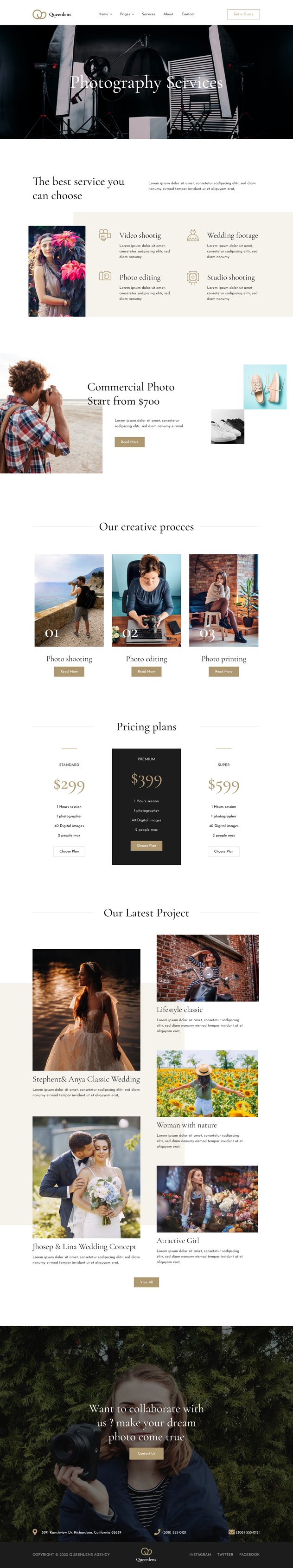 Queenlens - Portfolio & Photography Elementor Template Kit