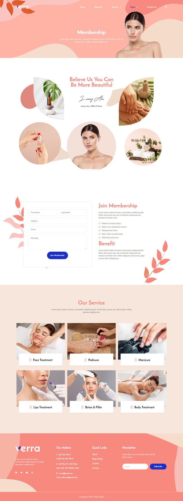 Verra Skincare & Dermatology Elementor Template Kit, WP Template Kits