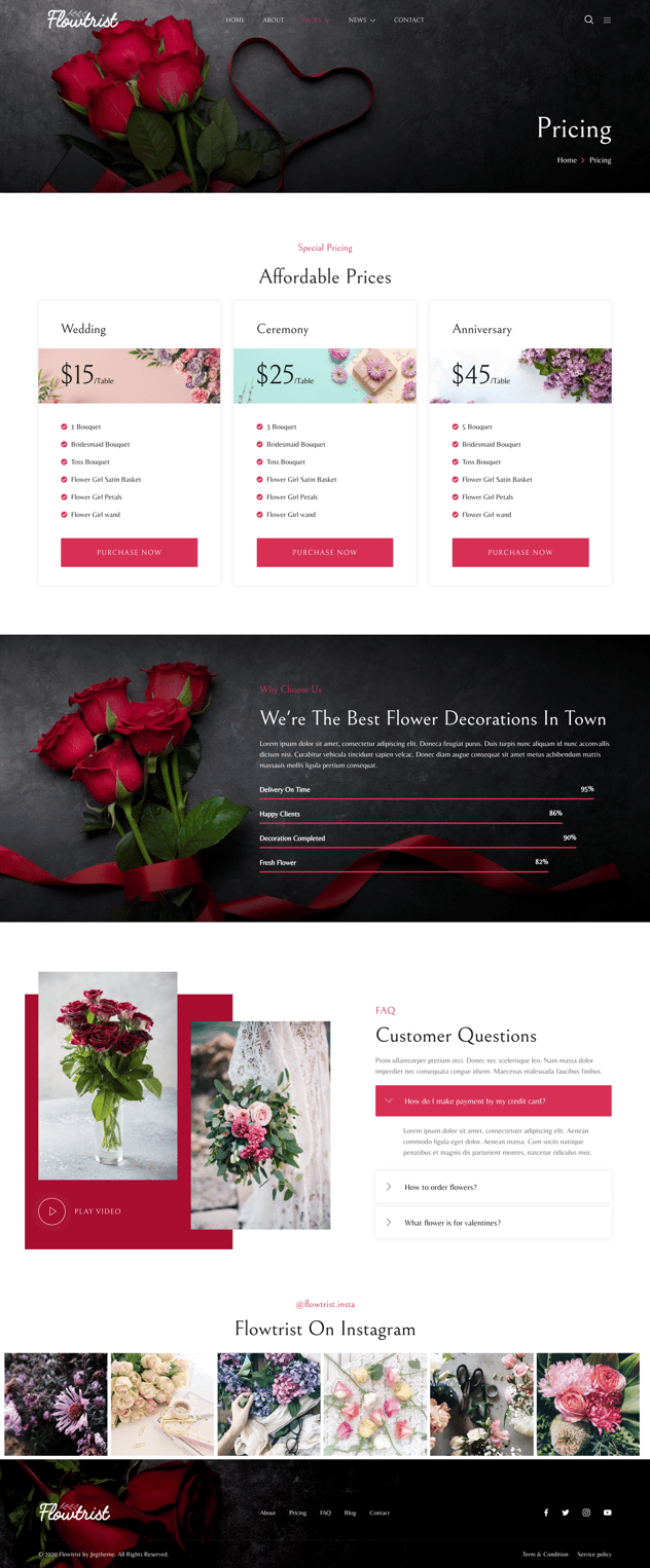 Flowtrist – Flower Boutique & Florist Elementor Template Kit