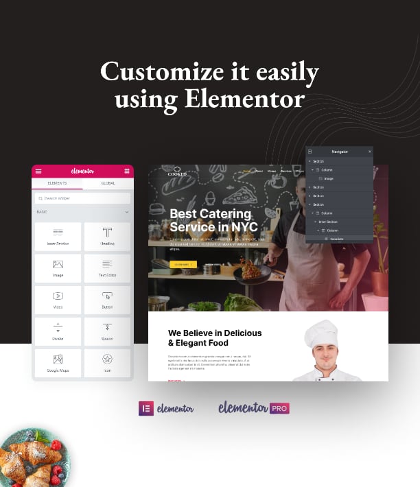 Cooked - Catering & Restaurant Website Elementor Template Kit
