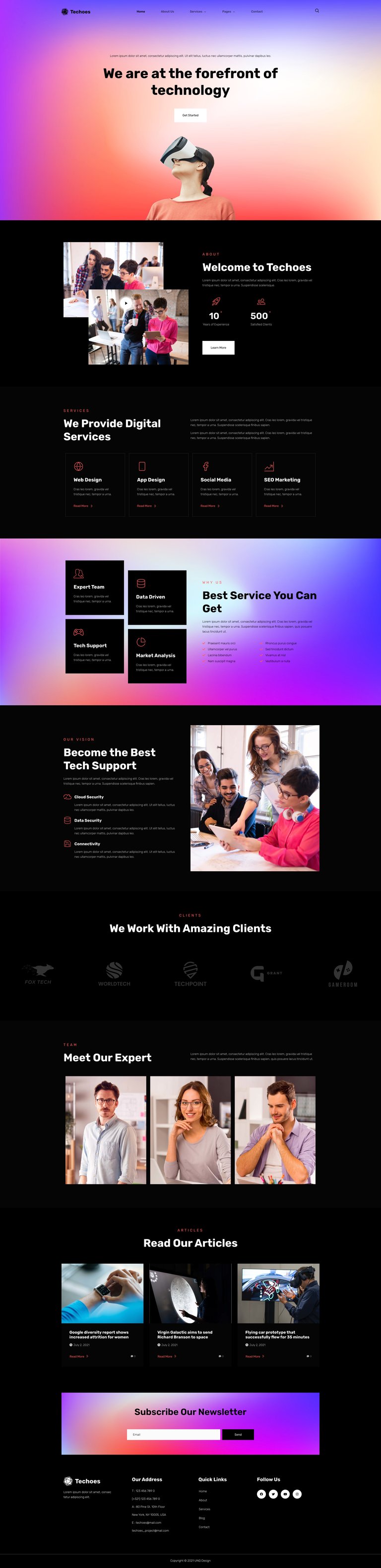 Techoes - Tech & Software Company Elementor Template kit
