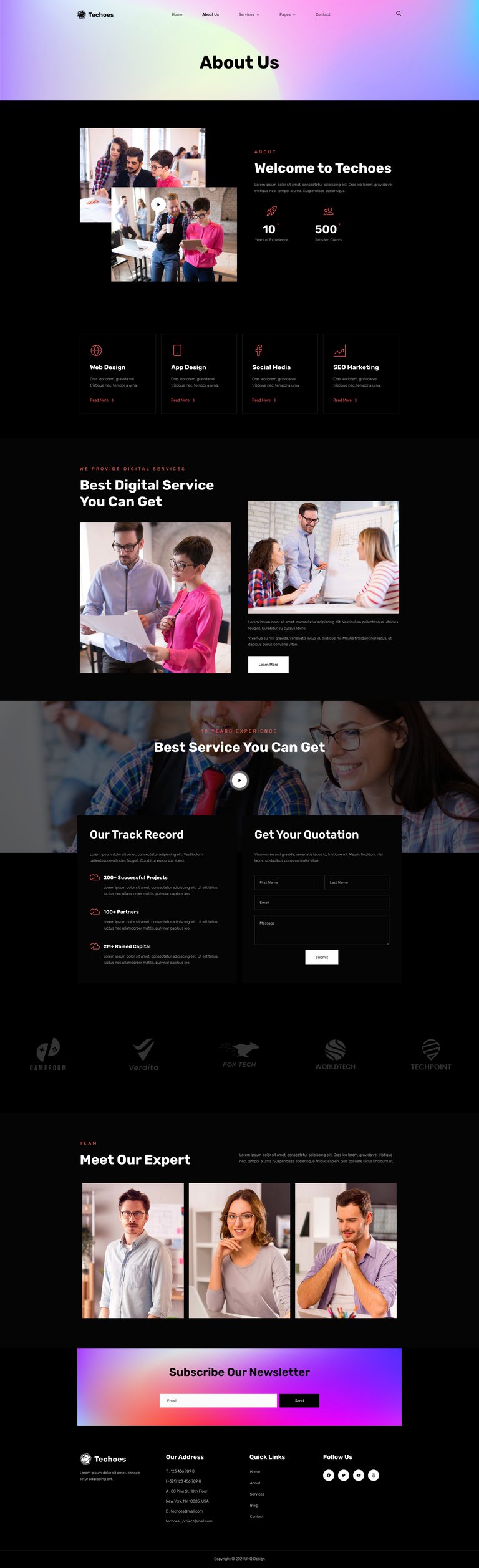 Techoes - Tech & Software Company Elementor Template kit