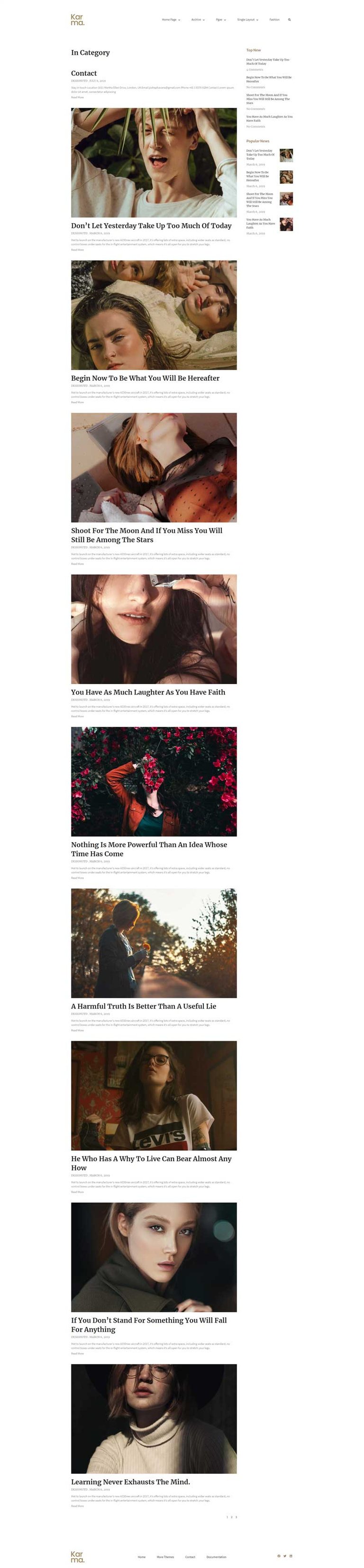 Karma - Blog & Magazine Elementor Template Kit
