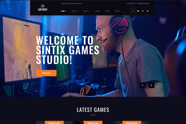 Sintix - Gaming Studio Elementor Template Kit