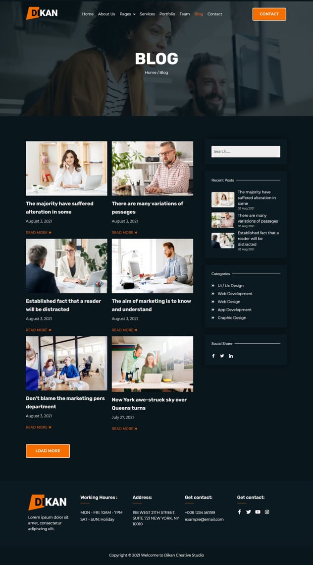 Dikan - Template Kit Elementor de Creative Business Studio