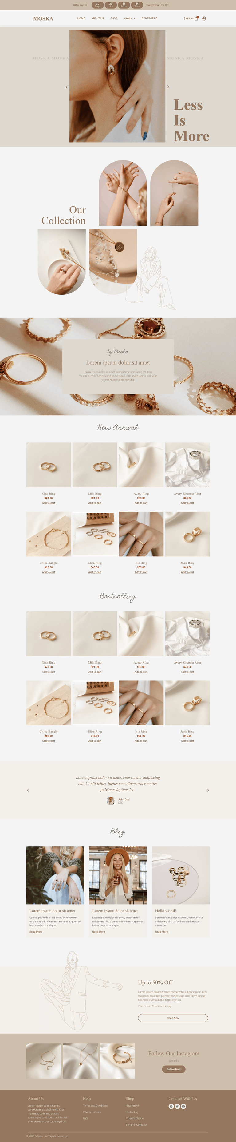 Moska - Fashion Jewelry Store WooCommerce Elementor Template Kit