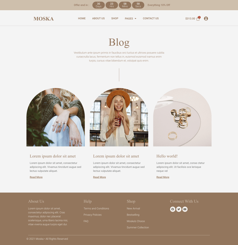Moska - Fashion Jewelry Store WooCommerce Elementor Template Kit