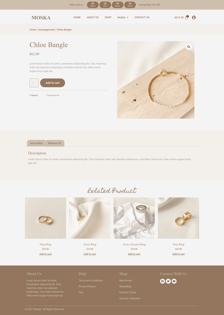 Moska - Fashion Jewelry Store WooCommerce Elementor Template Kit