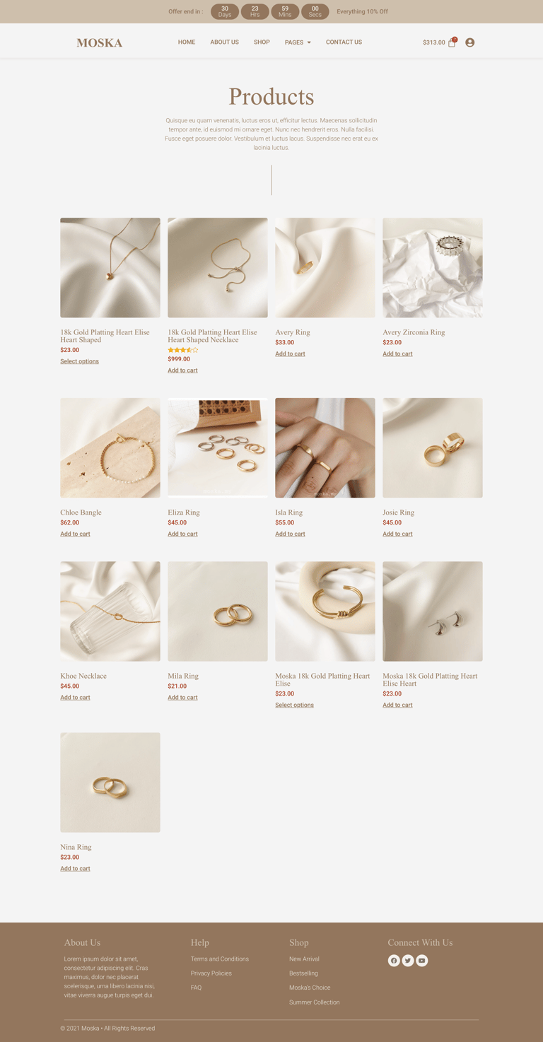 Moska - Fashion Jewelry Store WooCommerce Elementor Template Kit