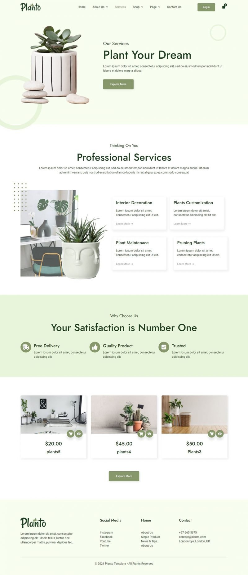 Planto Green Elementor Template Kit, WP Template Kits ft. business