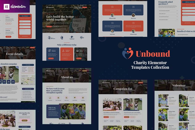 Unbound - Charity & Nonprofit Elementor Template Kit