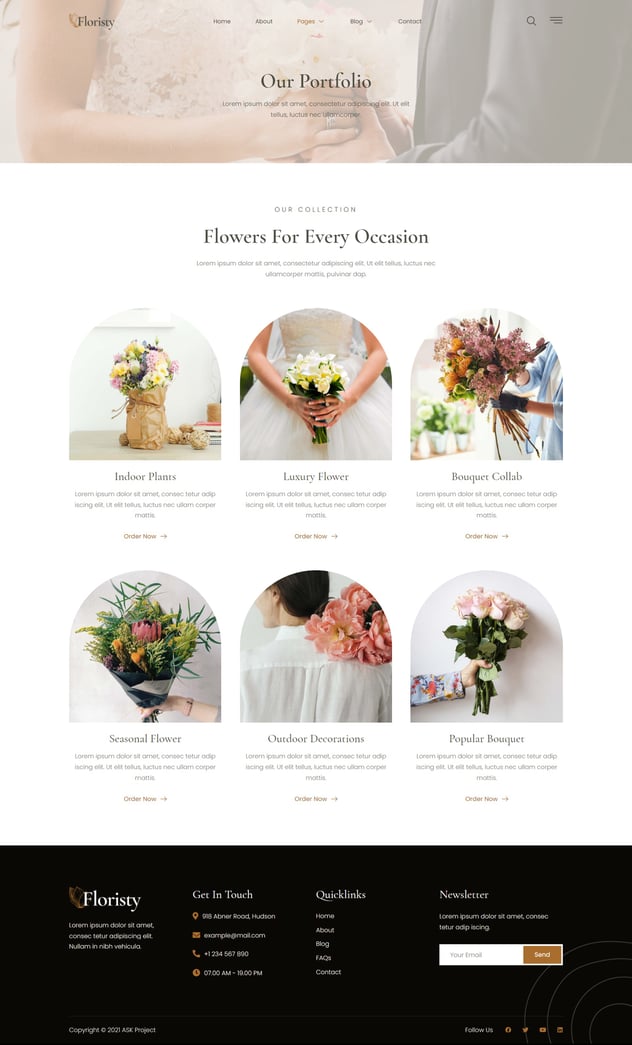 Floristy - Florist & Flower Boutique Elementor Template Kit