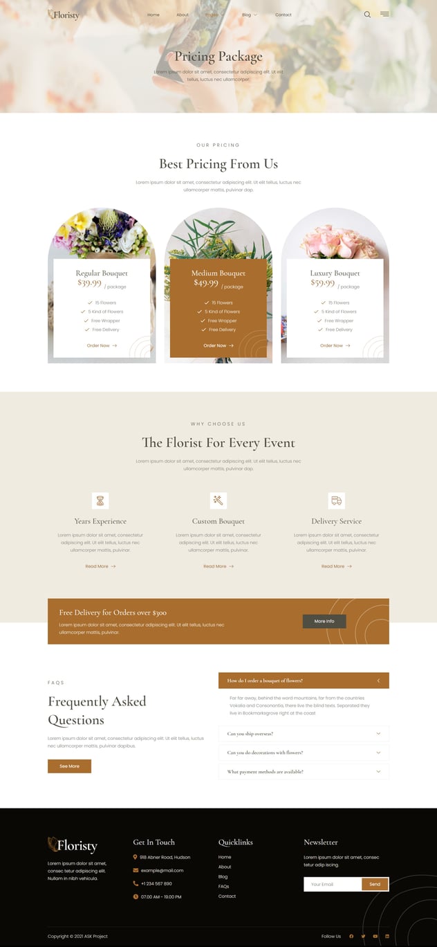 Floristy - Florist & Flower Boutique Elementor Template Kit