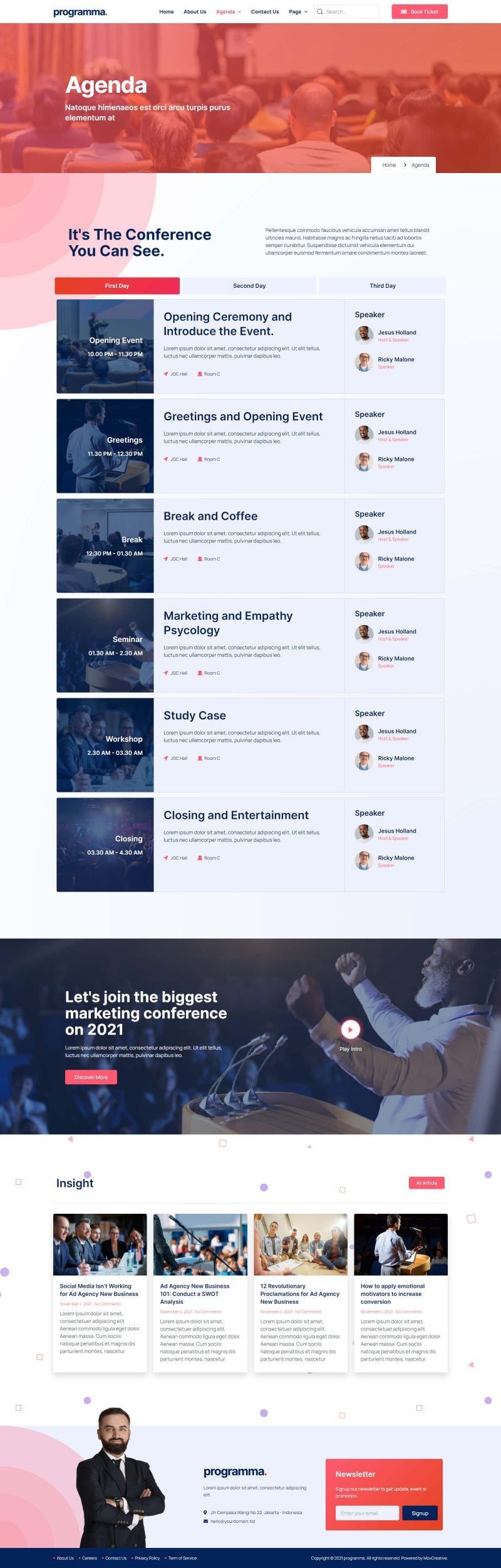 Programma - Event & Conference Elementor Template Kit, WP Template Kits ...