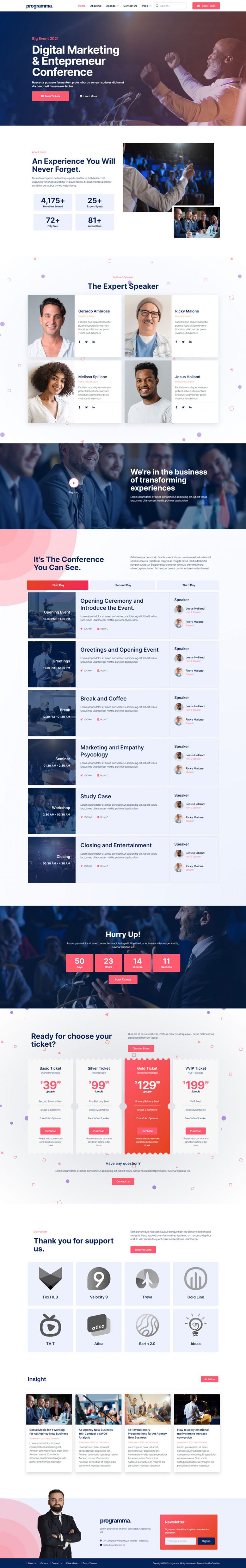 Programma - Event & Conference Elementor Template Kit, WP Template Kits ...