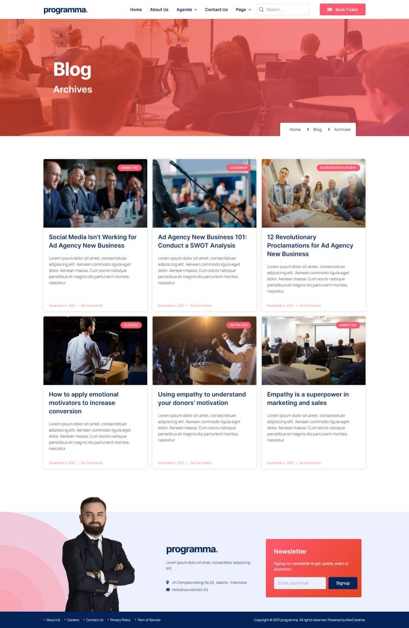 Programma - Event & Conference Elementor Template Kit, WP Template Kits ...