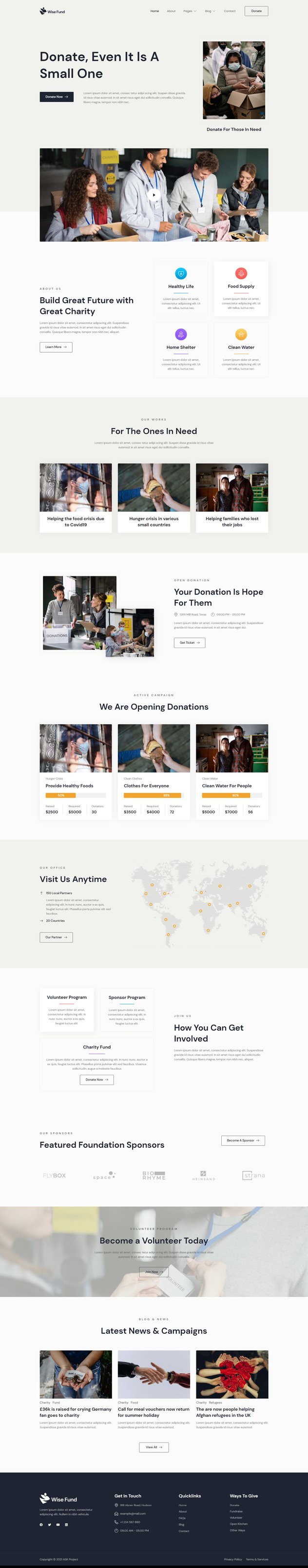 Wise Fund - Charity & Donation Elementor Template Kit