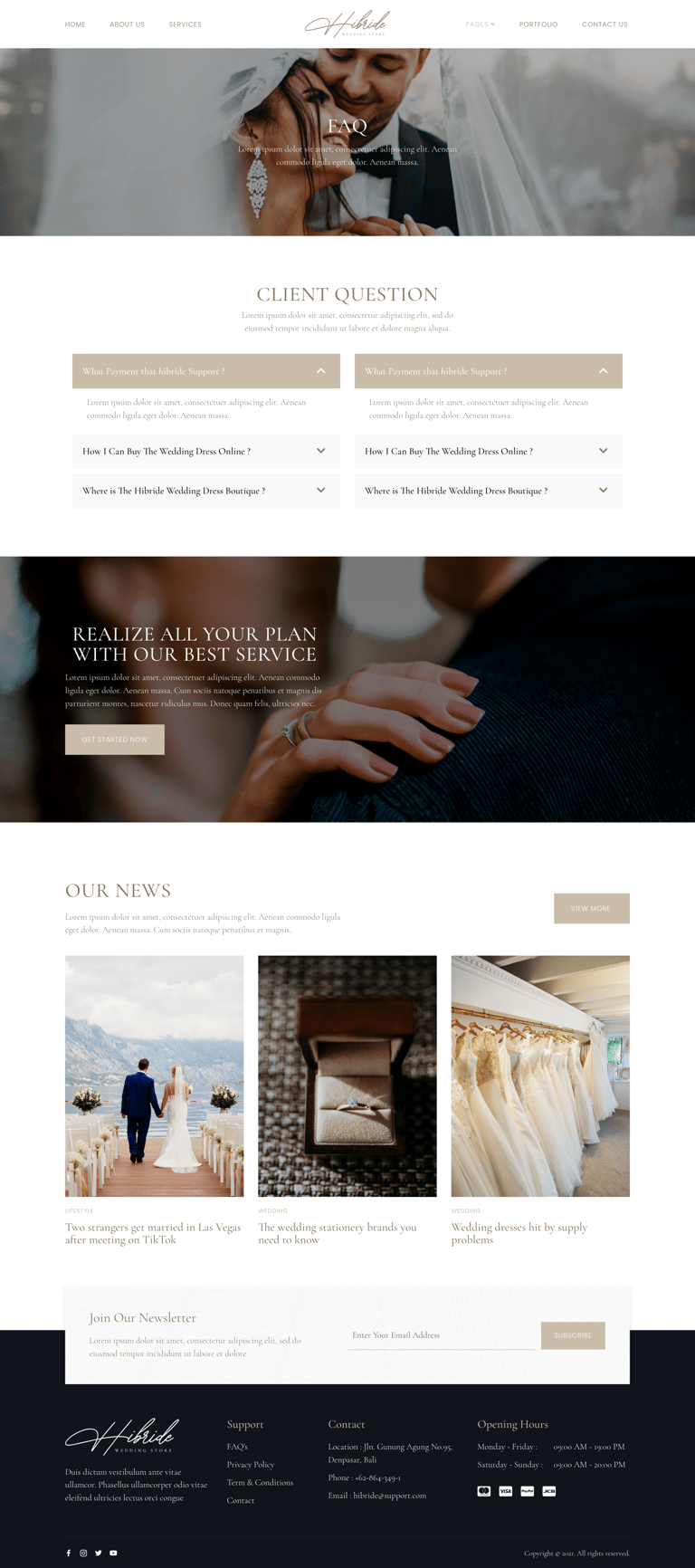 Hibride – Bridal Photography & Wedding Planner Elementor Template Kit